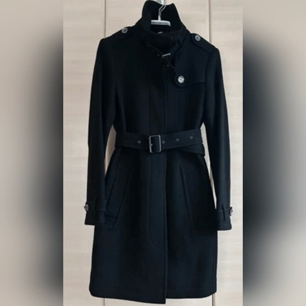 Burberry London Wool Cashmere Midi Coat with Belturb